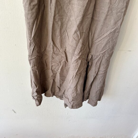 Prologue Mini Dress Womens Medium Gray Lagenlook Linen Blend Tank Straps Boxy - Picture 2 of 6
